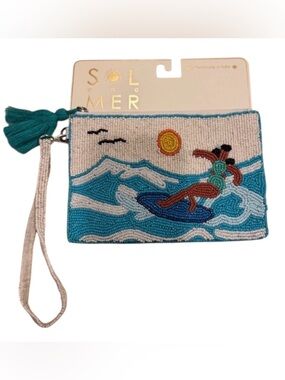 Beaded Surfing Wristlet/Clutch with Tassel